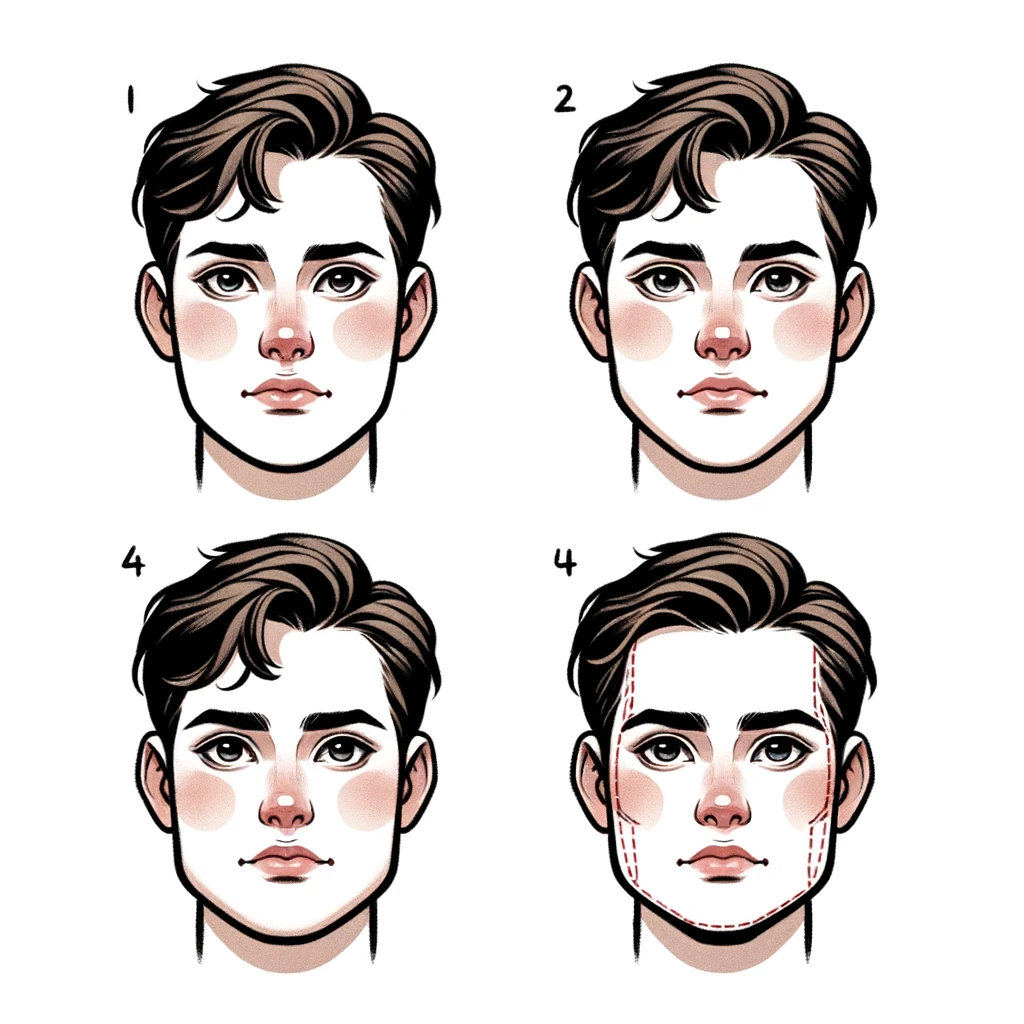fyra vanliga ansiktsformer